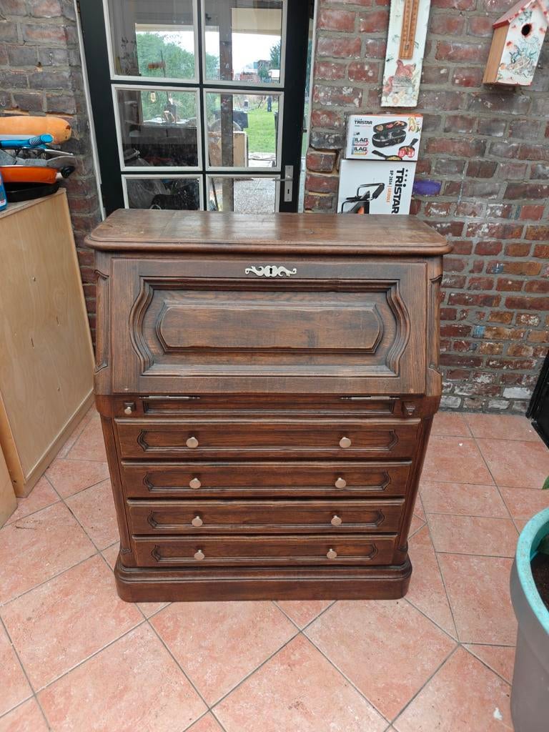 Eiken Secretaire met Gebruiksschade, Antiek en Kunst, Antiek | Meubels | Kasten, Ophalen