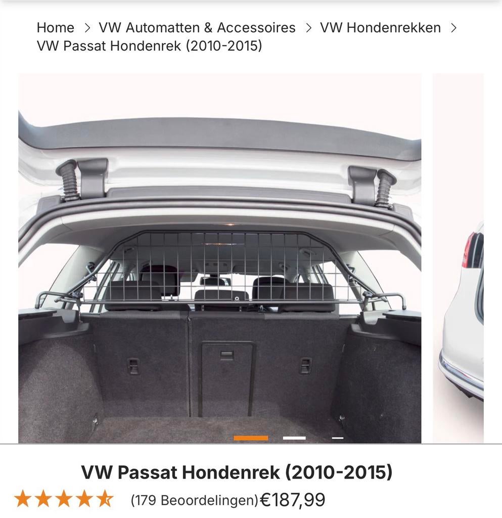 Travall hondenrek volkswagen passat variant 2010-2015, Auto diversen, Hondenrekken, Ophalen, Zo goed als nieuw