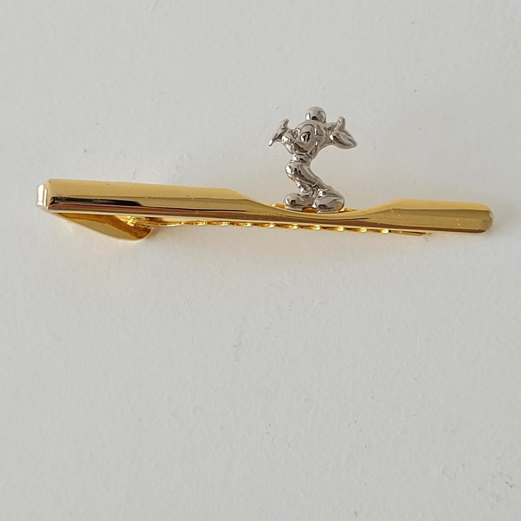 Disney Mickey Mouse stropdas clip goud / zilver kleur, Overige materialen, 4 tot 7 cm, Ophalen of Verzenden, Zo goed als nieuw