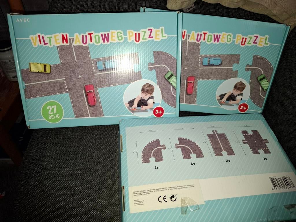 Vilten Autobaan Puzzel - Amper gebruikt!, Ophalen of Verzenden, Zo goed als nieuw