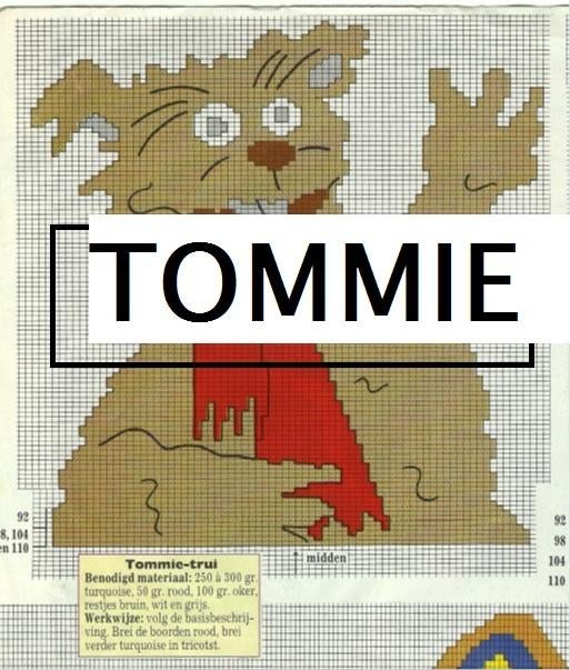 Tommie - Sesamstraat - trui breipatroon, Hobby en Vrije tijd, Breien en Haken, Zo goed als nieuw, Breien, Patroon of Boek, Ophalen of Verzenden