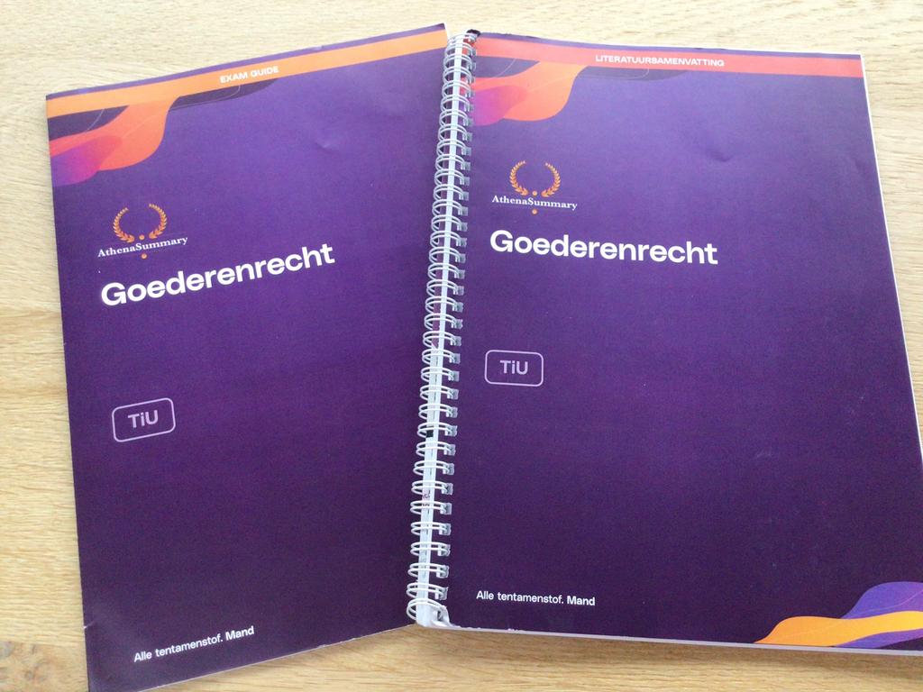 Athena samenvatting goederenrecht, bachelorjaar 2, Boeken, Ophalen, Alpha, Zo goed als nieuw, WO