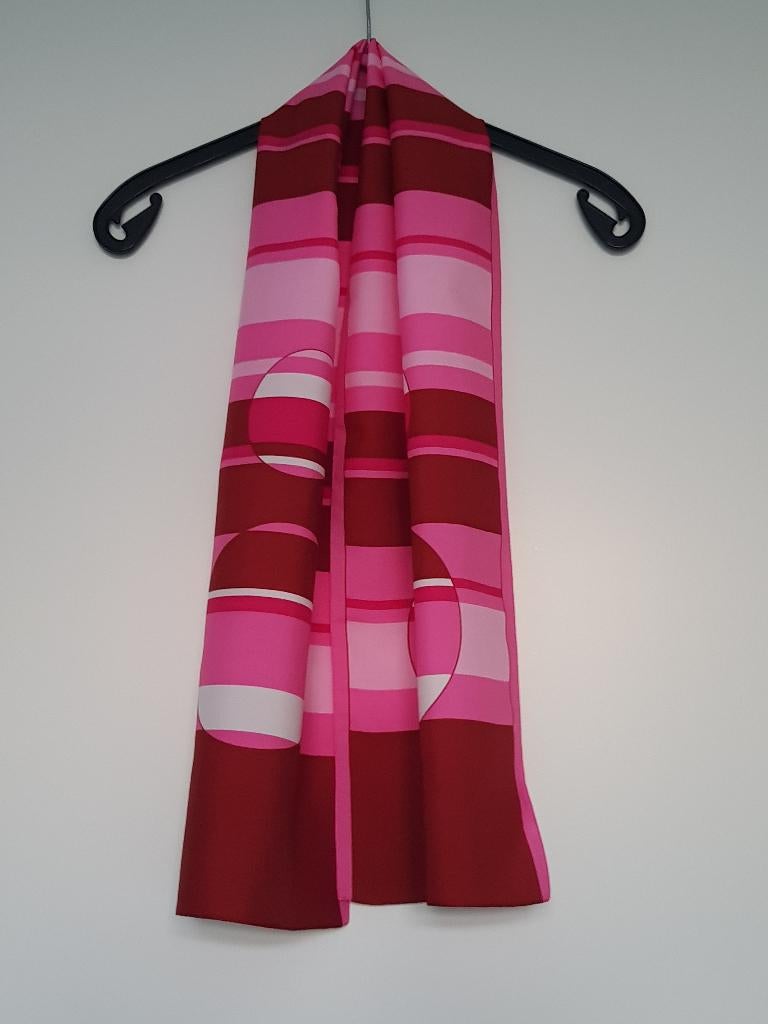 roze langwerpige sjaal - vintage / jaren 60 / 70, Ophalen of Verzenden, Zo goed als nieuw, Maat 46/48 (XL) of groter, Sjaal