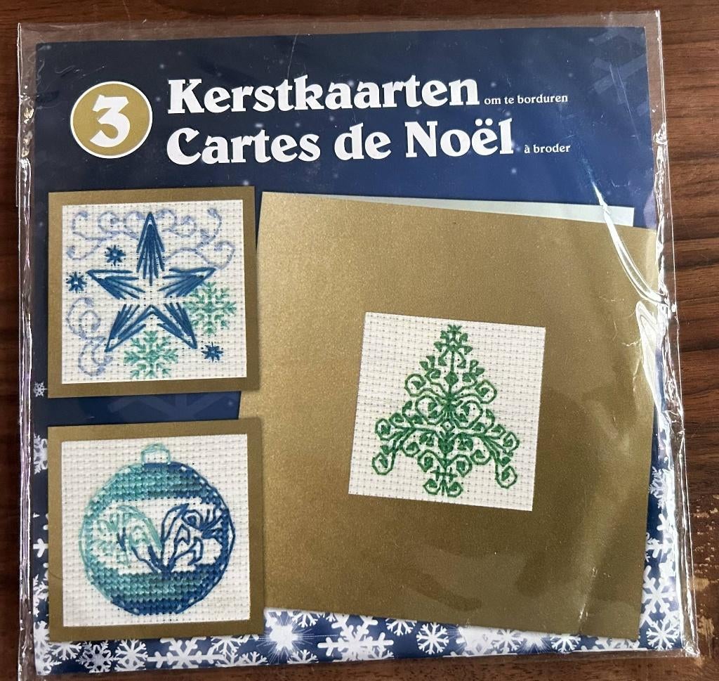 Borduren kerstkaarten, Ophalen of Verzenden, Nieuw, Handborduren, Borduurpakket