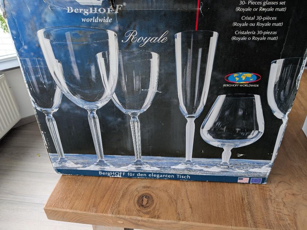 Kristallen Glas servies Berghoff 30 delig, Glas of Glazen, Nieuw, Ophalen of Verzenden, Glas