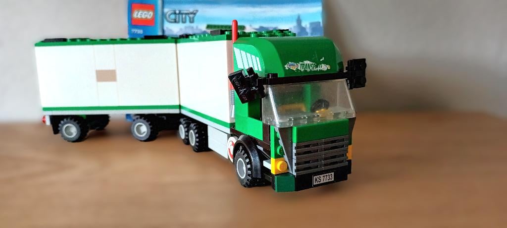 LegoCity 7733 vrachtwagen, heftruck, boekje, niet compleet, Kinderen en Baby's, Speelgoed | Duplo en Lego, Gebruikt, Lego, Complete set