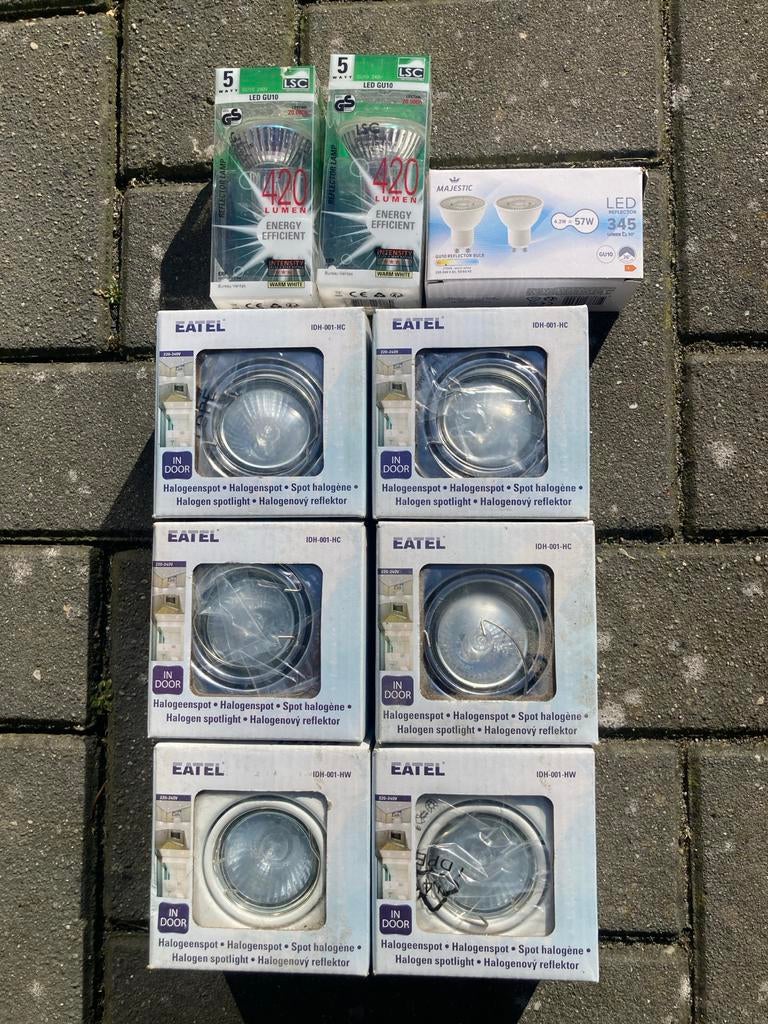 Inbouwspots en LED-lampen GU10 - Diverse sets, Ophalen, Minder dan 30 watt, Overige typen, Nieuw