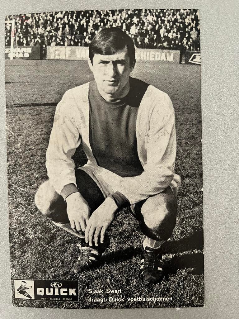 Reclamekaart Sjaak Swart - Quick voetbalschoenen, Ophalen of Verzenden, Gebruikt, Ajax, Poster, Plaatje of Sticker