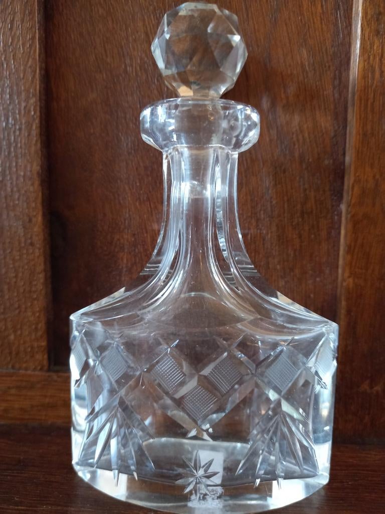 Kristallen flesje fijn slijpsel/ Hoogte ca 12cm, Antiek en Kunst, Ophalen of Verzenden