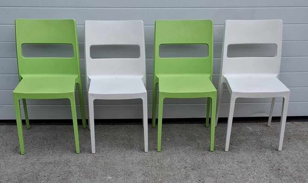24 x Scab Sai design stoelen terrasstoelen horeca terras, Kunststof, Wit, Ophalen of Verzenden, Zo goed als nieuw