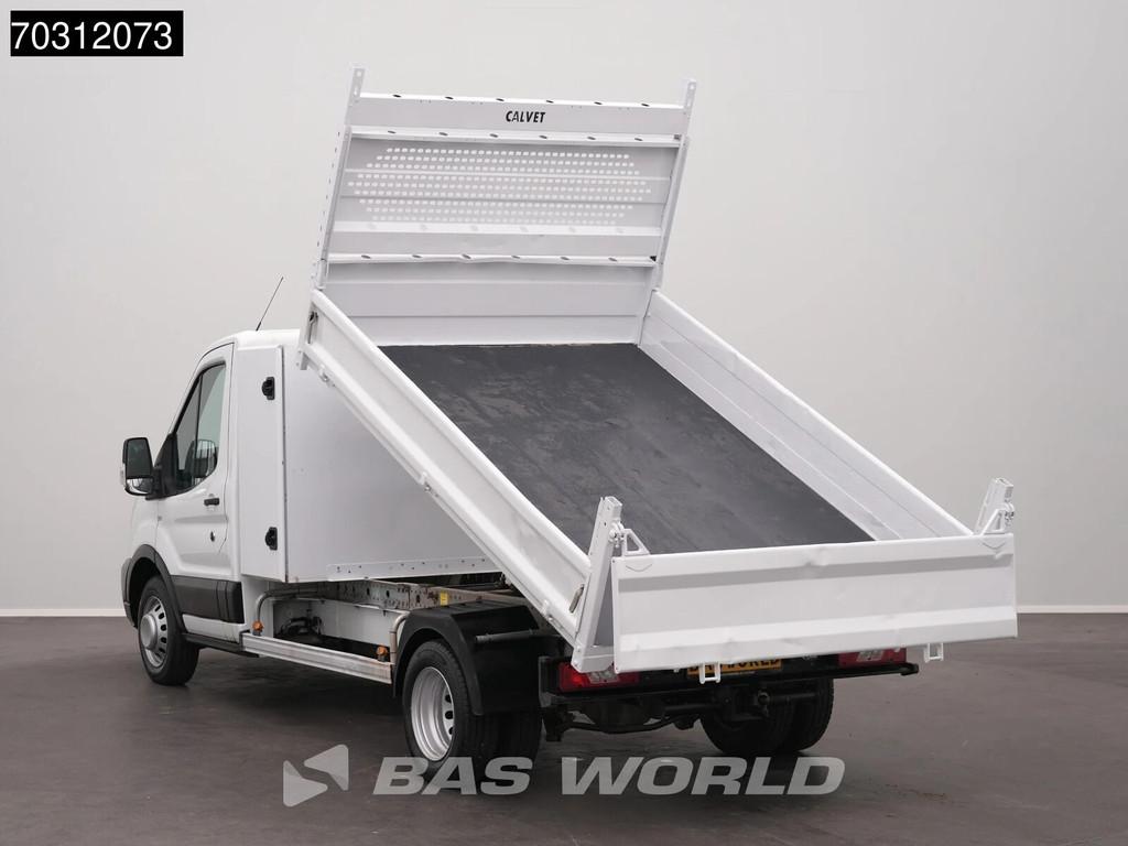 Ford Transit 170pk Kipper met Kist Dubbellucht 3,5t Trekhaak, Stof, Euro 6, 4 cilinders, Wit