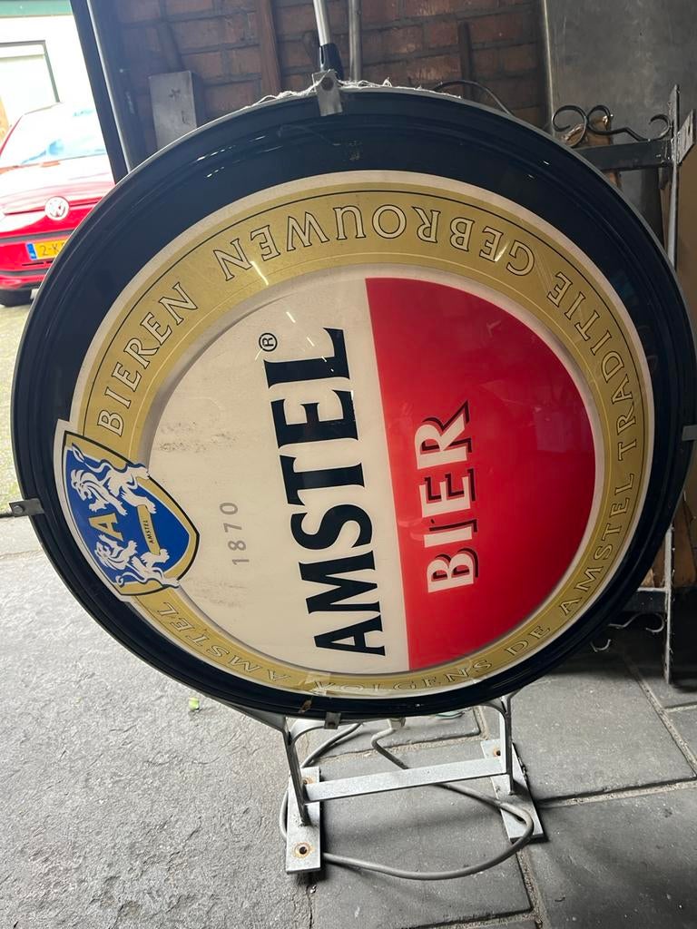 Amstel hangbord, Ophalen, Gebruikt