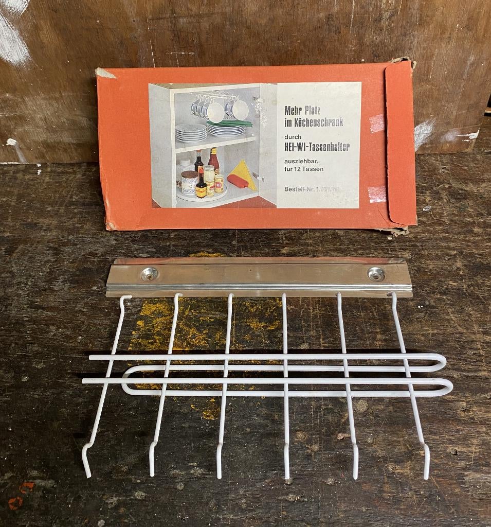 Leuk Kopjes Rek Hei-Wi - vintage retro sixties design, Ophalen of Verzenden, Huis en Inrichting