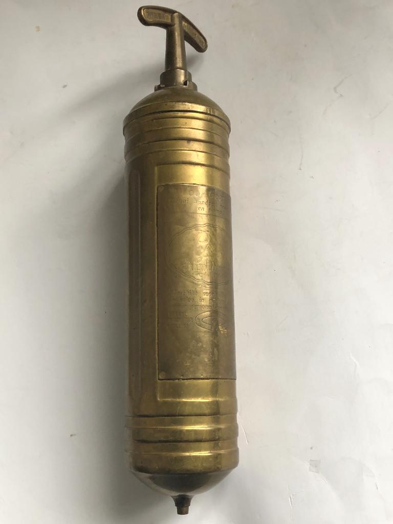 Antieke Pyrene koperen Brandblusser 1964, Antiek en Kunst, Ophalen of Verzenden