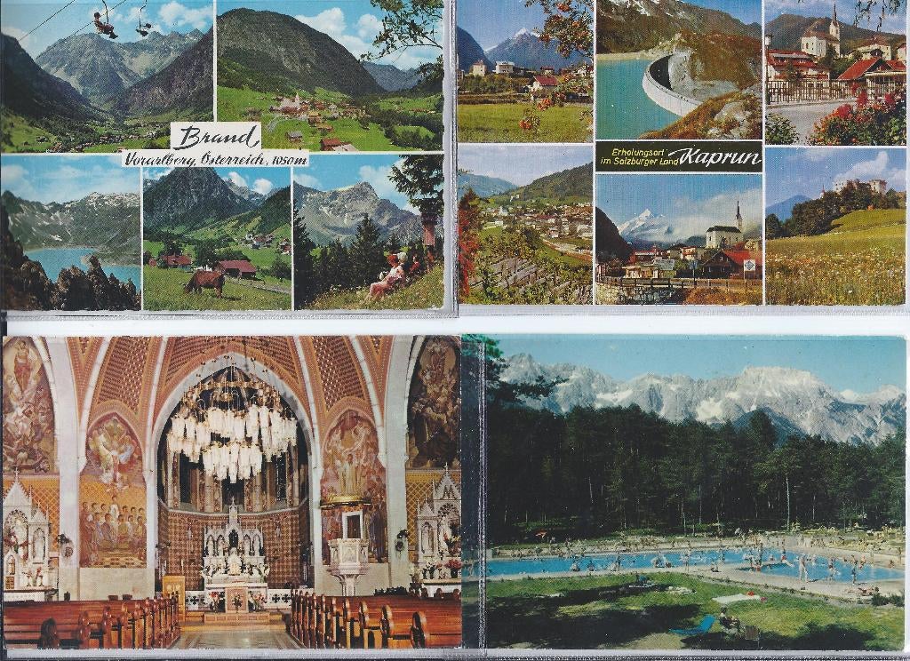 6 Ansichtkaarten Oostenrijk Brand-Salzburg- Kaprun etc., Ophalen of Verzenden, 1960 tot 1980, Ongelopen, Oostenrijk