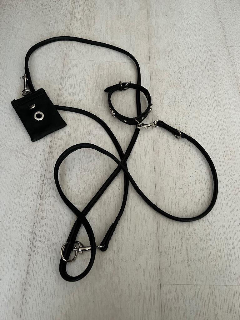 Nappa leren halsband en verstelbare lijn (2m) van Maul, Dieren en Toebehoren, Honden-accessoires, Ophalen of Verzenden, Zo goed als nieuw