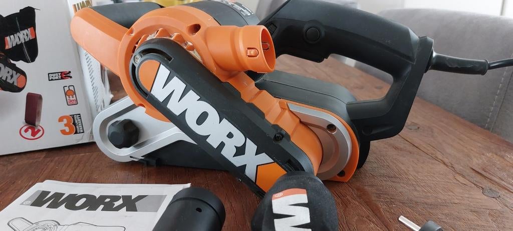 te koop aangeboden Worx Bandschuurmachine WX666.1, Ophalen of Verzenden, Zo goed als nieuw
