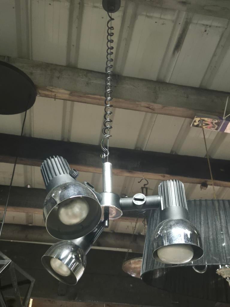 Hanglamp met drie spots, Ophalen of Verzenden, Gebruikt, Metaal, Minder dan 50 cm