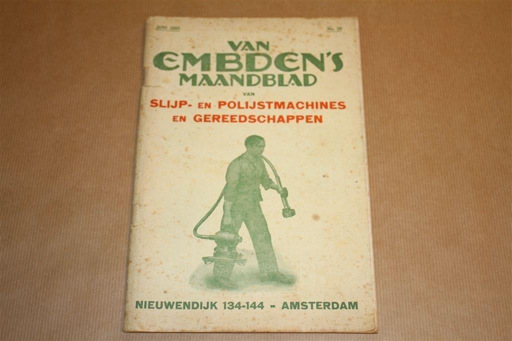 Van Embden's Maandblad - Gereedschappen e.d. 1927 !!, Ophalen of Verzenden, Gelezen, Bouwkunde