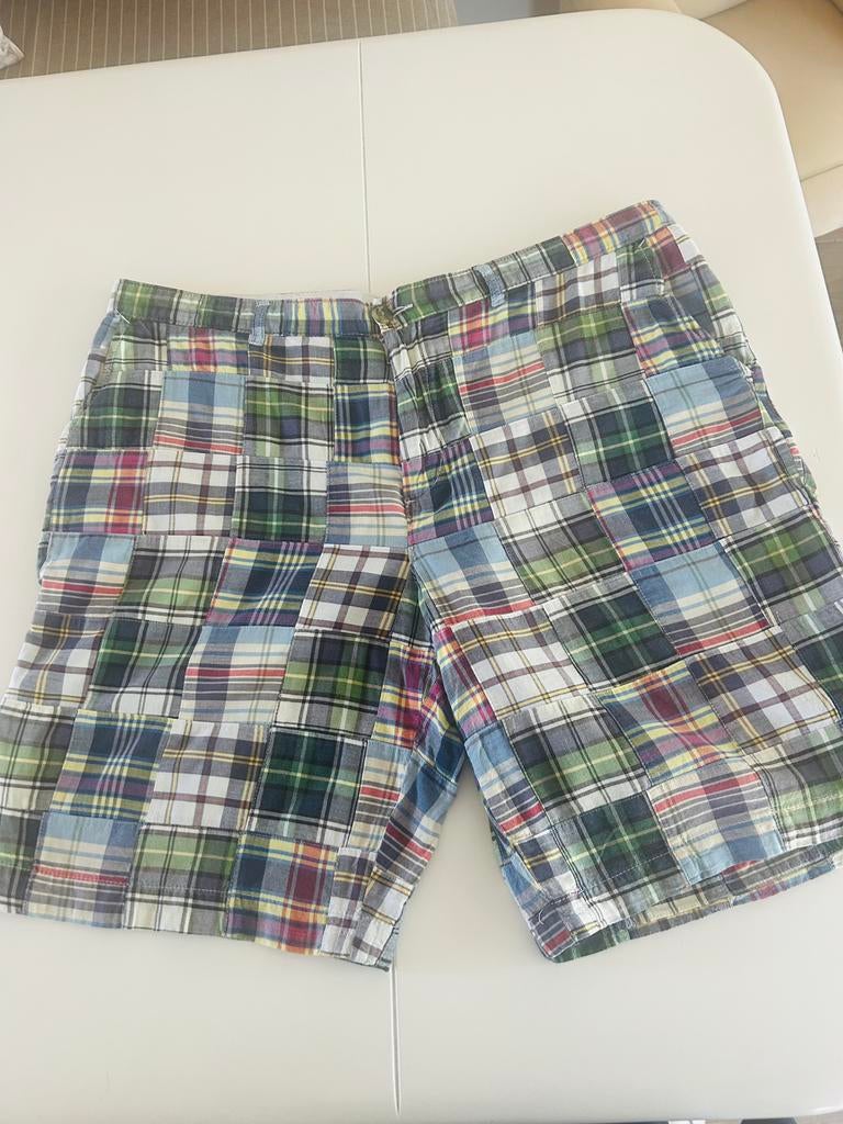 Tommy Hilfiger geruite korte broek maat w38 zgan, Ophalen, Zo goed als nieuw, Blauw, Broek of Spijkerbroek