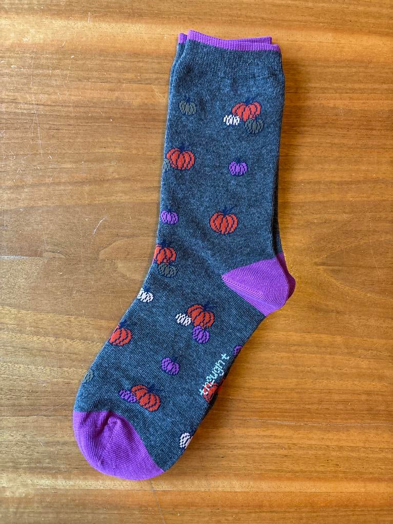 Nieuwe nooit gedragen Thought sokken met pompoenprint, Kleding | Dames, Sokken en Kniesokken, Maat 35 t/m 38, Nieuw, Ophalen of Verzenden