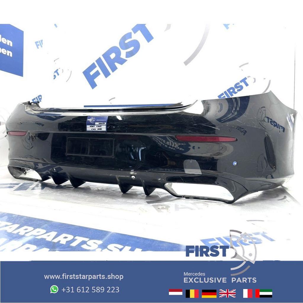 C205 C63 AMG ACHTERBUMPER zwart wit grijs Mercedes C Klasse, Gebruikt, -, Ophalen of Verzenden, Achter