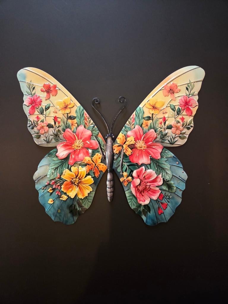 BLOEMEN VLINDER - WAND DECORATIE, Ophalen of Verzenden, Nieuw