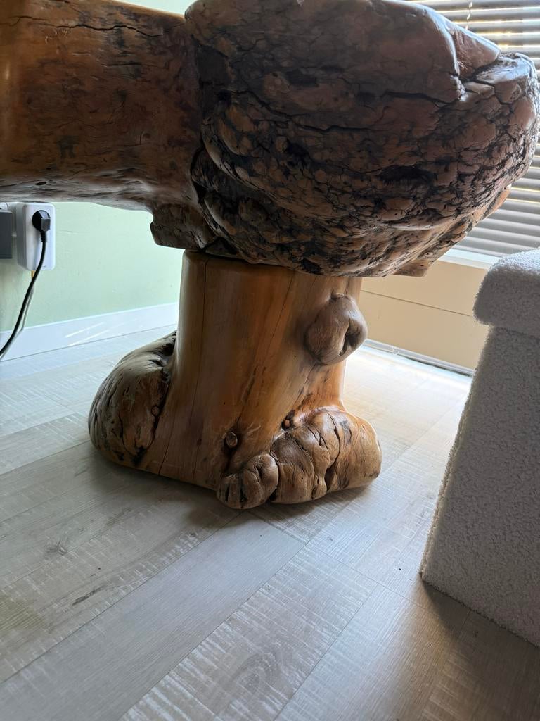 Boomstam salontafel massief uit één stuk - Loods 5, Ophalen of Verzenden, Zo goed als nieuw, Overige vormen, Overige houtsoorten