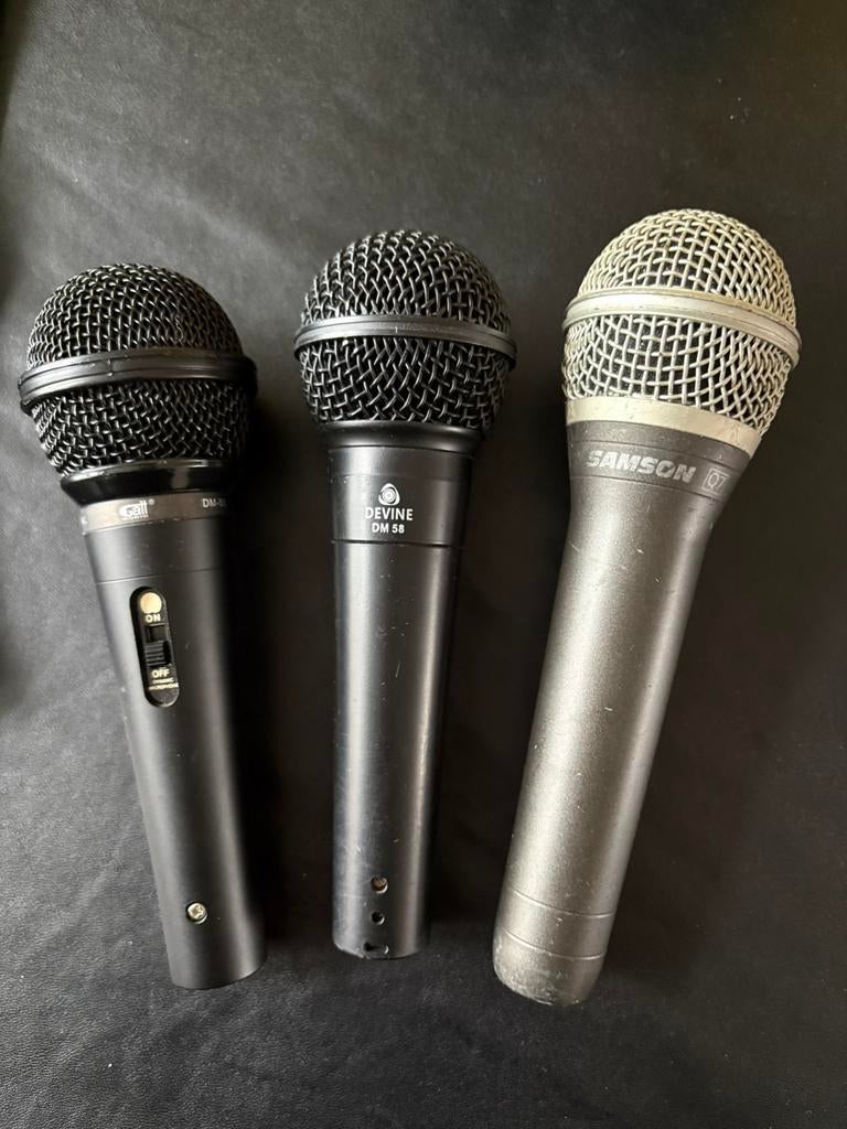 Microfoons, Devine DM58, Gatt audio DM50, Samson Q7, Muziek en Instrumenten, Ophalen, Gebruikt, Zangmicrofoon