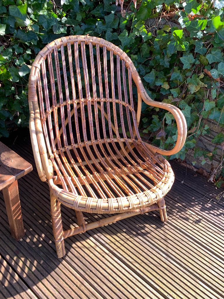 Rotan stoel, Rohe Noordwolde, Ophalen, Gebruikt, Bruin, Riet of Rotan