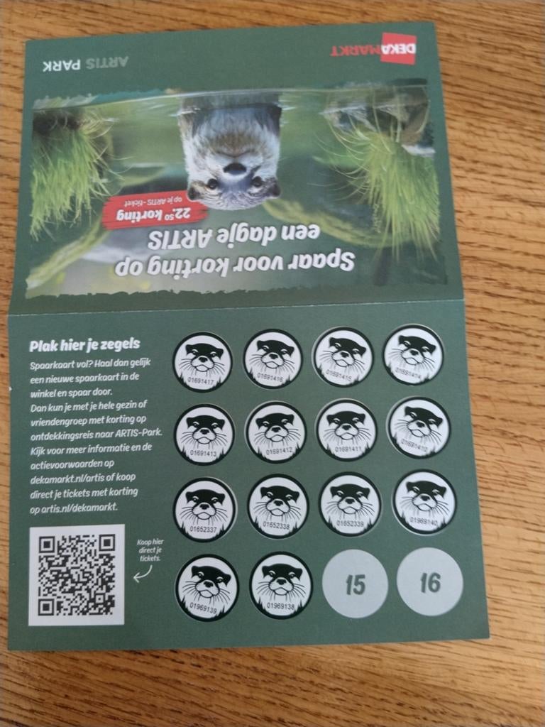 Dekamarkt Artis, Ophalen of Verzenden, Zegels, Bonnen of Punten