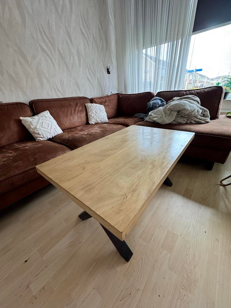 Industriële salontafel, Huis en Inrichting, Tafels | Salontafels, Ophalen, Gebruikt, 100 tot 150 cm, 50 tot 75 cm
