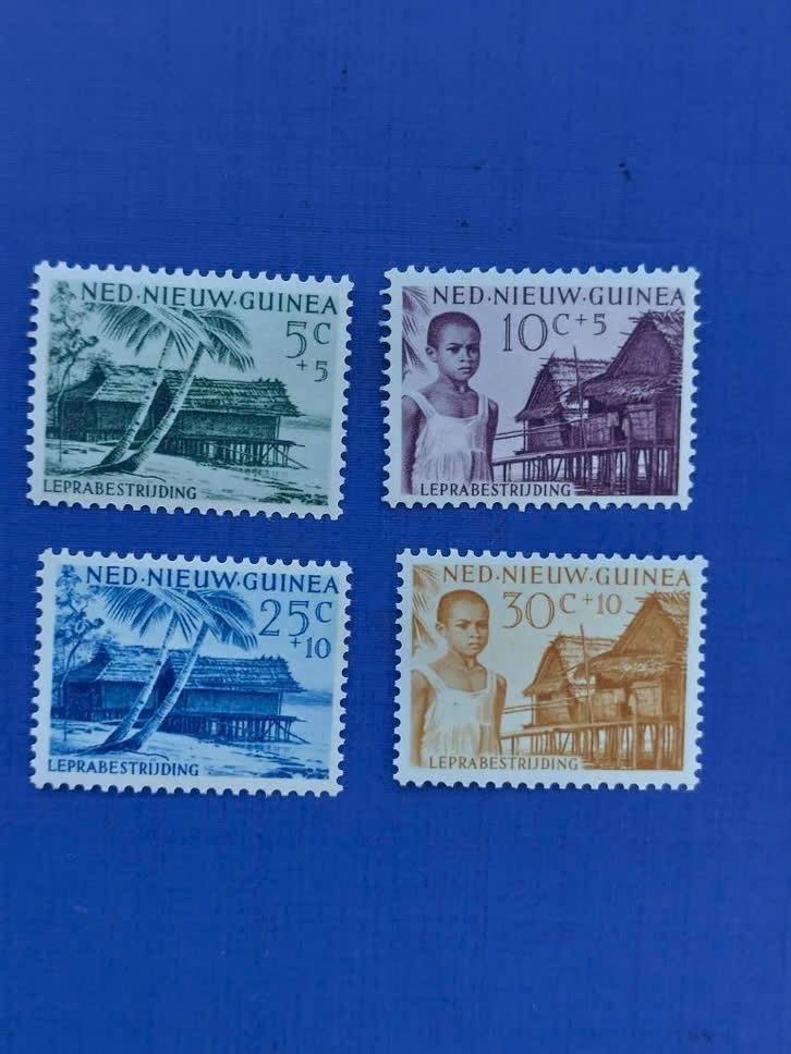 Postzegel Nieuw Guinea 1956 Serie Leprabestrijding 03-04, Ophalen of Verzenden, Postfris, Nieuw-Guinea