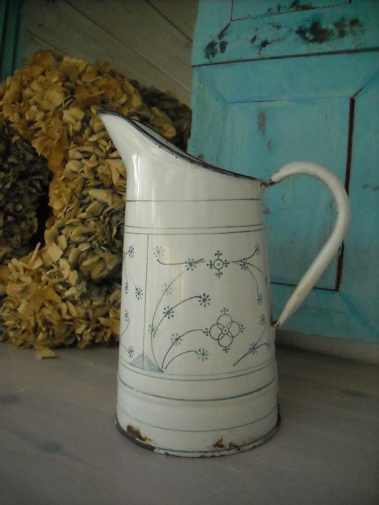 oude brocante emaille kan Saks, Antiek en Kunst, Ophalen of Verzenden