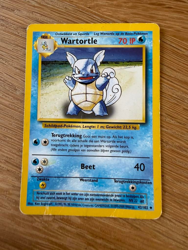 Wartortle 42/102 NL, Hobby en Vrije tijd, Verzamelkaartspellen | Pokémon, Ophalen of Verzenden, Gebruikt