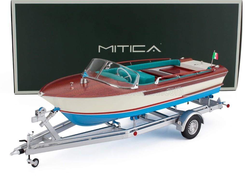 Mitica 1:18 Riva Junior 1966,, boot met trailer - Ivory blue