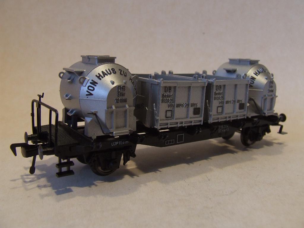 FLEISCHMANN 5230 DB containerwagen, 2 ass, met 4 containers, Hobby en Vrije tijd, Modeltreinen | H0, Wagon, Ophalen of Verzenden