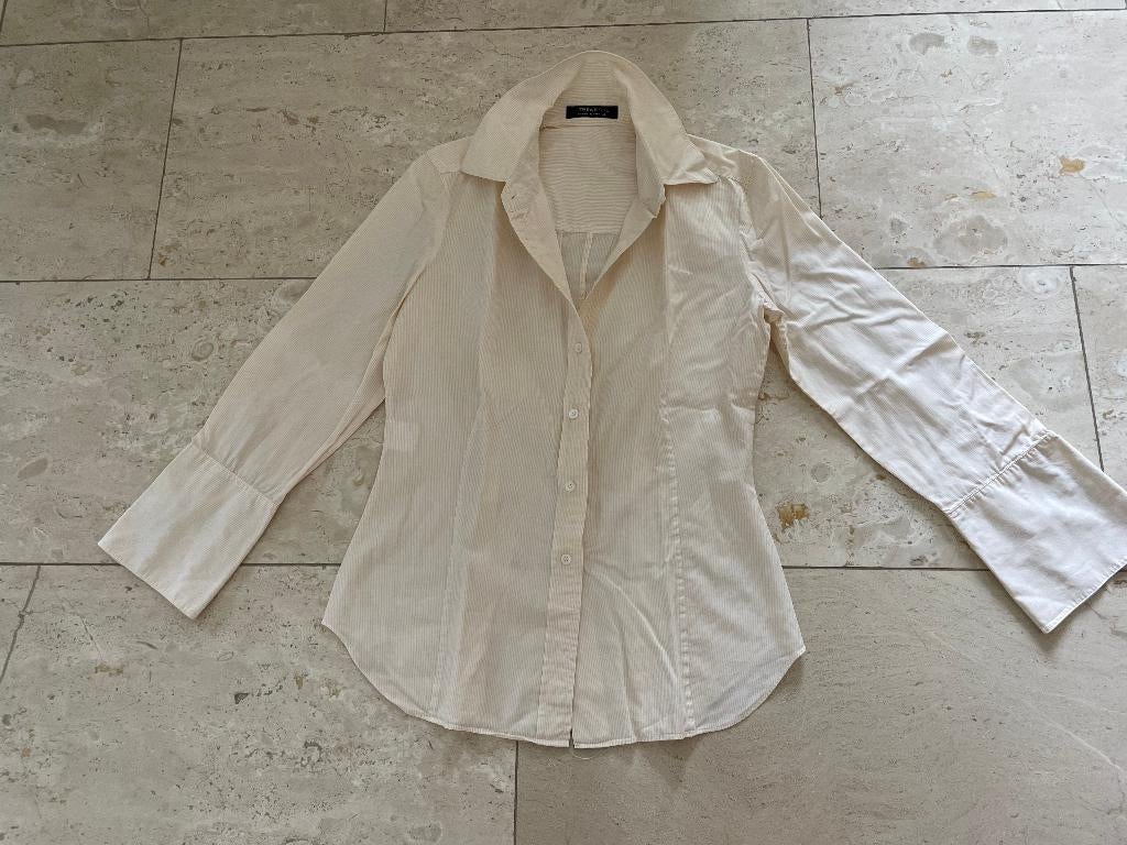 Strenesse: sportief geel-wit gestreept bloesje maat S, Strenesse, Verzenden, Geel, Maat 36 (S)