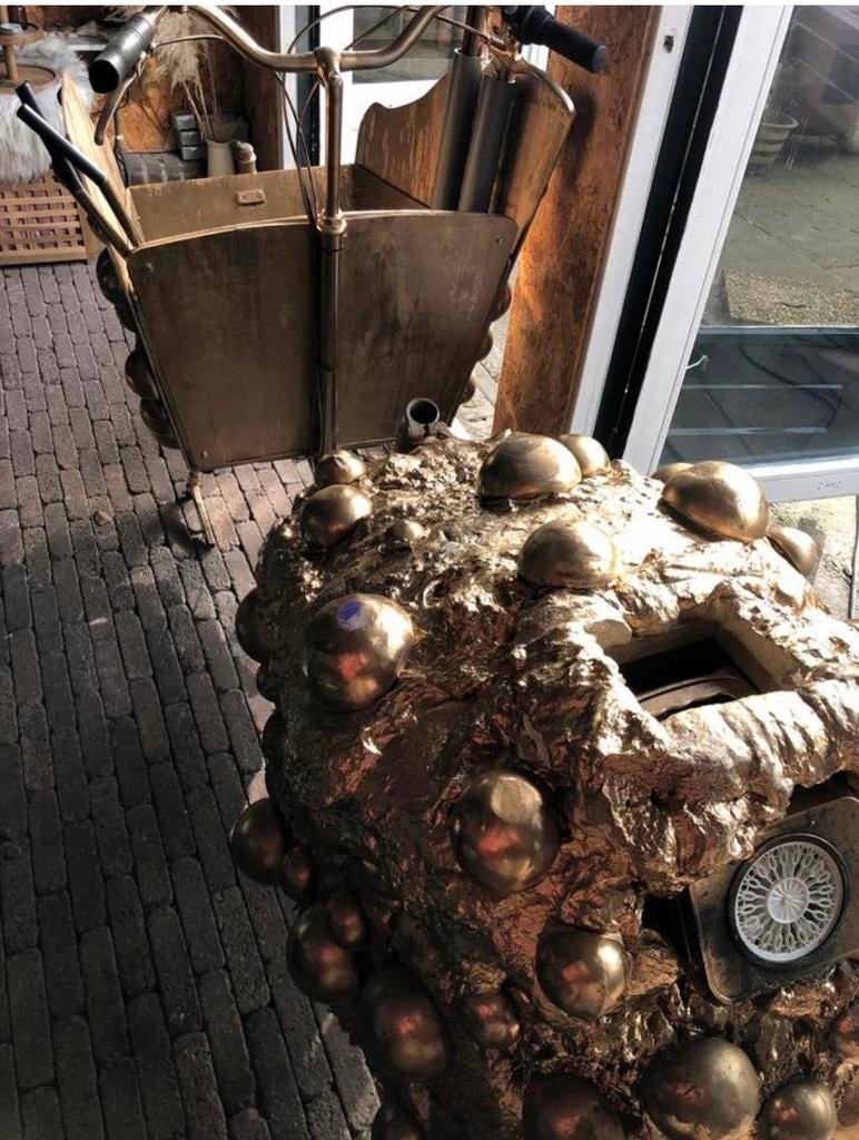 Unieke Gouden Bakfiets - Kunstobject/Decoratie, Ophalen, Gebruikt, Goederen, Overige merken