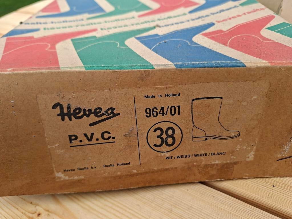 Vintage Hevea PVC regenlaarzen maat 38, Kleding | Dames, Schoenen, Wit, Nieuw, Ophalen of Verzenden, Regenlaarzen