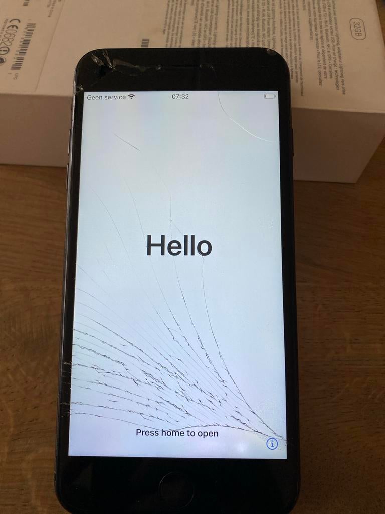 iPhone 7 Plus 32GB Zwart - Scherm gebroken, Telecommunicatie, Mobiele telefoons | Apple iPhone, Zwart, 32 GB, Ophalen of Verzenden