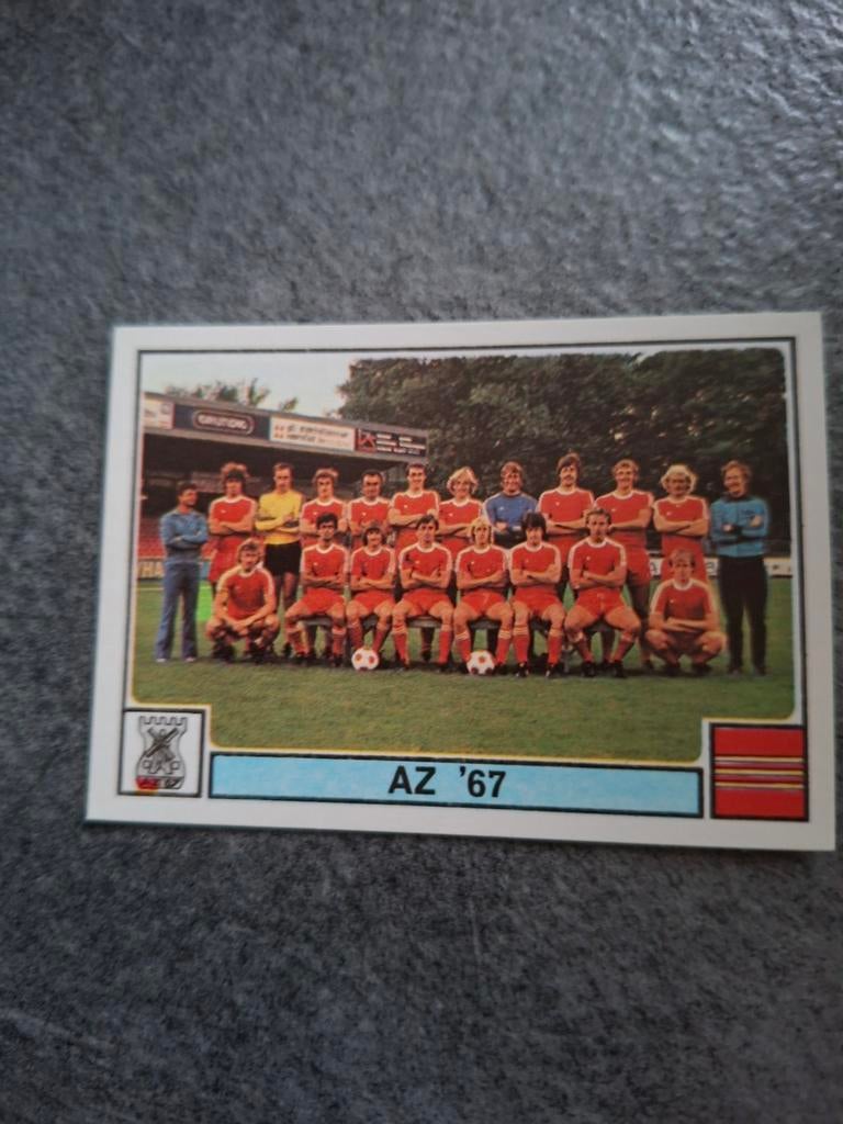 Panini sticker Voetbal 78. Teamfoto AZ '67., Verzenden, Zo goed als nieuw, Sticker