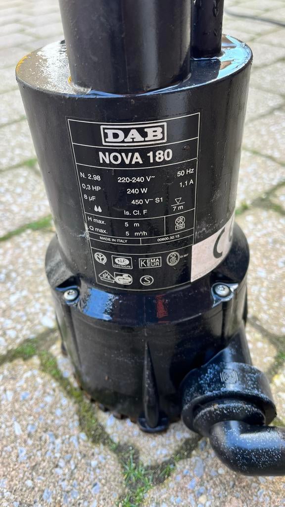 DAB NOVA 180 Dompelpomp met 10m kabel, Tuin en Terras, Waterpompen, Ophalen of Verzenden, Gebruikt, Elektrisch, Dompelpomp