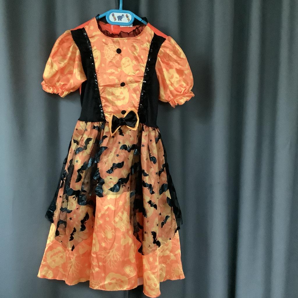 Halloween jurk vleermuizen pompoenen, Ophalen of Verzenden, Gebruikt, 110 t/m 116, Meisje