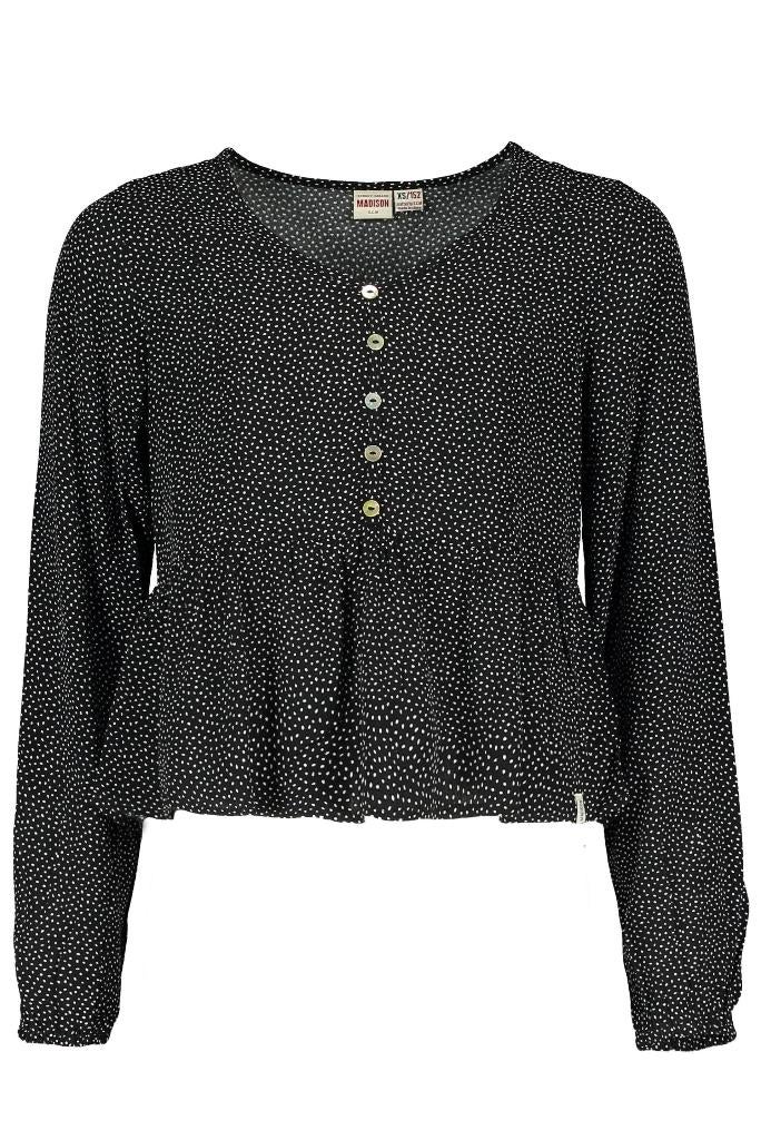 Nieuw zwart kort blousje Madison maat 140 (nu voor €10,00), Meisje, Overhemd of Blouse, Ophalen of Verzenden, Nieuw