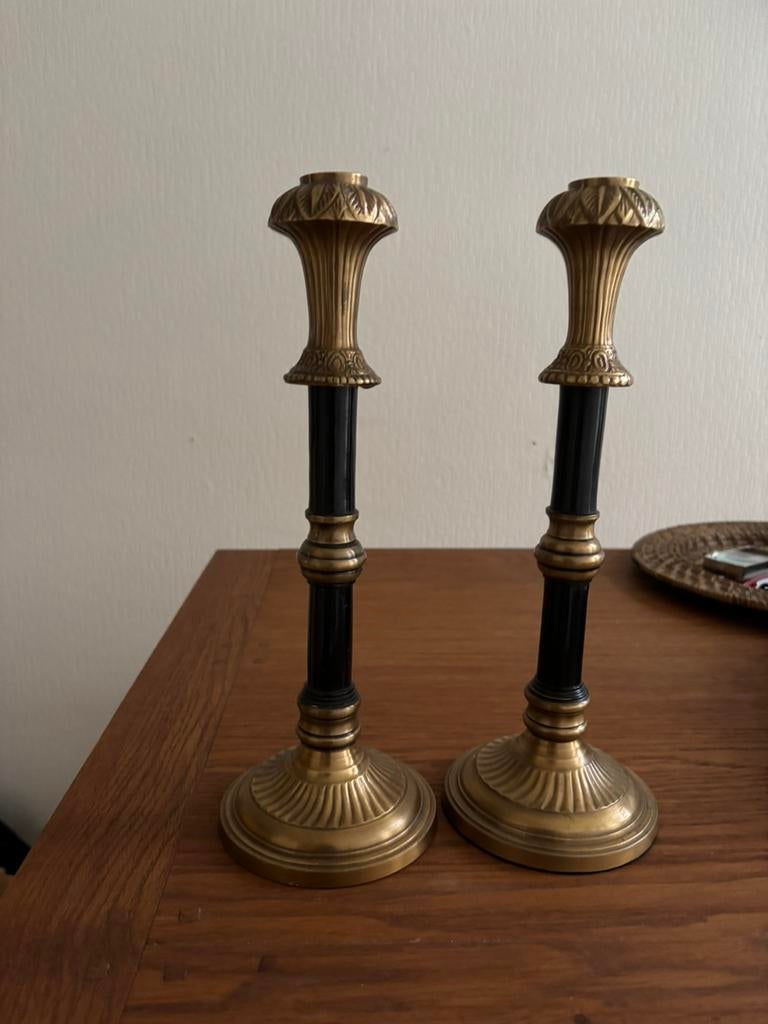 Zware messing kandelaren Laura Ashley, Ophalen of Verzenden, Gebruikt