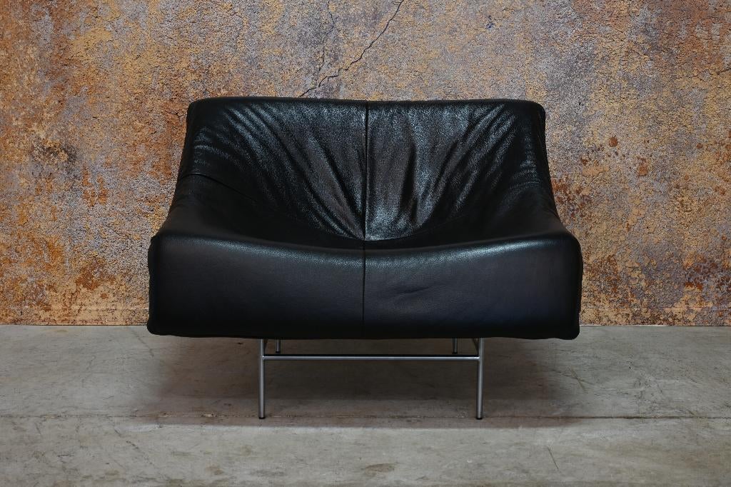 ZGANieuw zwarte leren Montis Butterfly design chair, Montis, Montis, 75 tot 100 cm, Ophalen of Verzenden