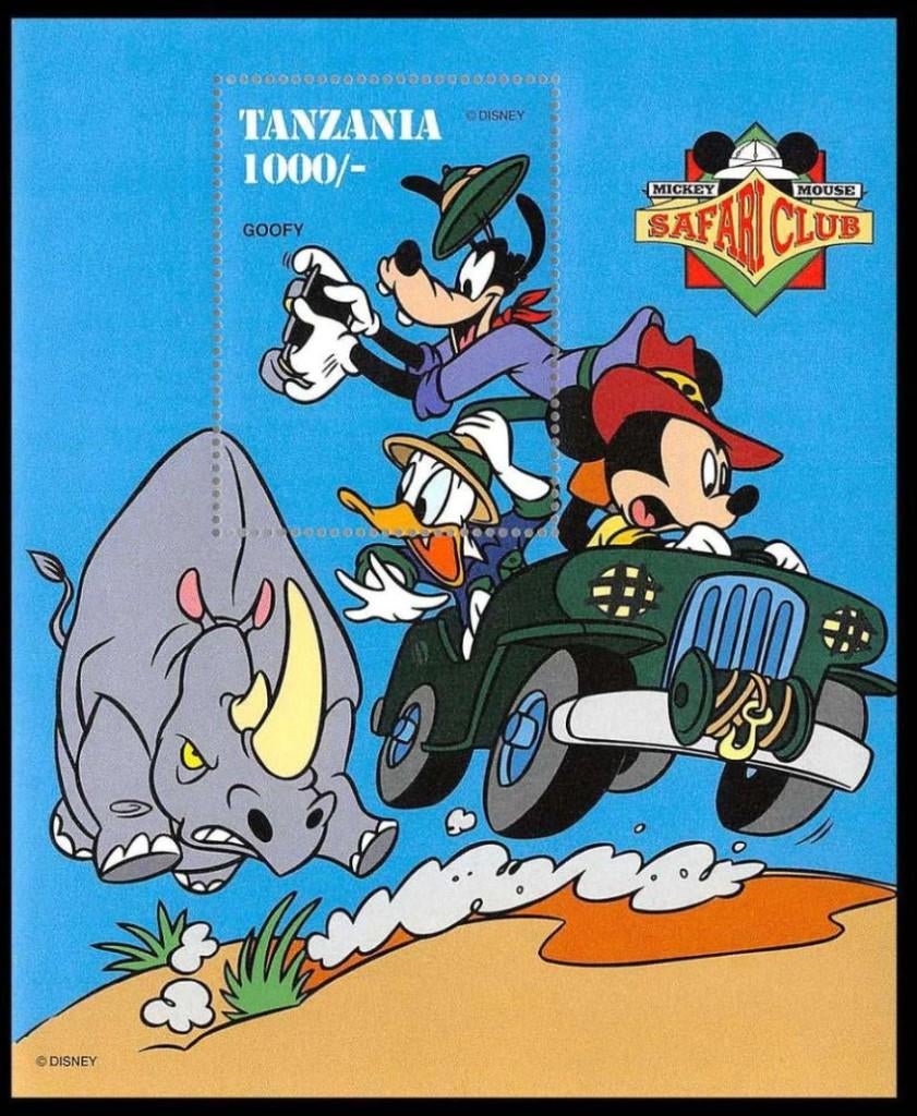 Tanzania safari club Walt Disney Mickey Donald MNH, Verzenden, Postfris, Noord-Amerika