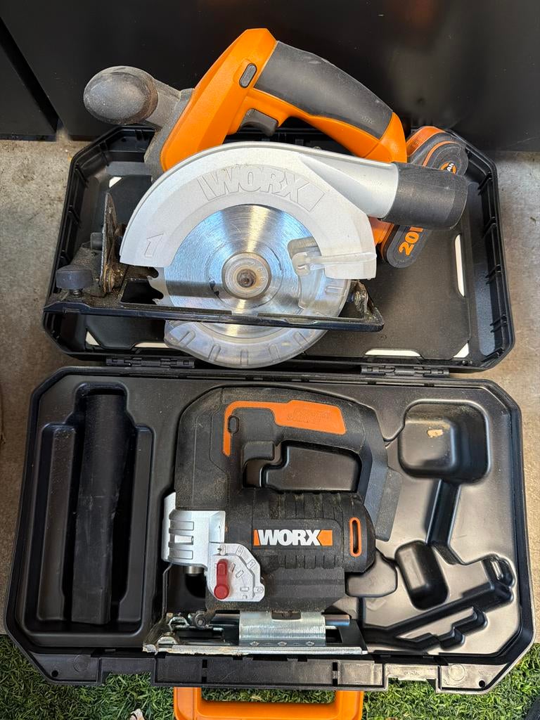 Workx Cirkelzaag & Decoupeerzaag Accu, Doe-het-zelf en Verbouw, Gereedschap | Zaagmachines, Gebruikt, Cirkelzaag, Ophalen of Verzenden