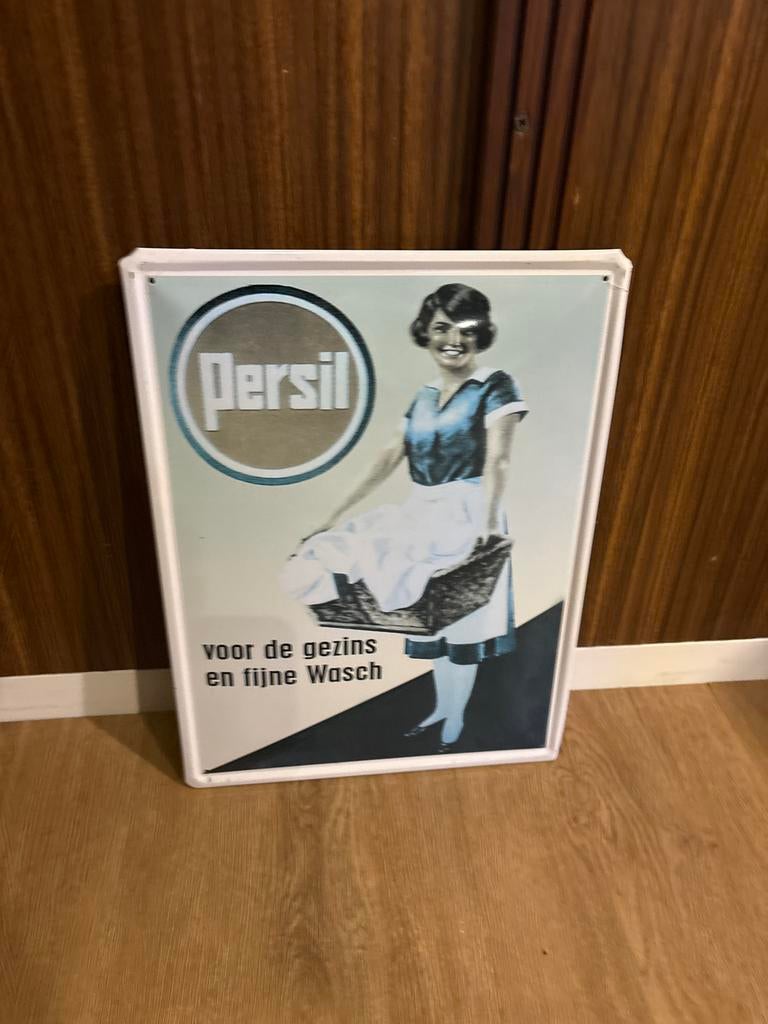 Persil blikken reclamebord - 30x40 cm, Ophalen of Verzenden, Gebruikt, Reclamebord